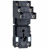 SCHNEIDER Relay Socket: 12 A Rating, DIN-Rail & Surface Socket Mounting, 8 Pins, K Socket (MPN RXZE2S108M). Key specifications — Brand: SCHNEIDER.