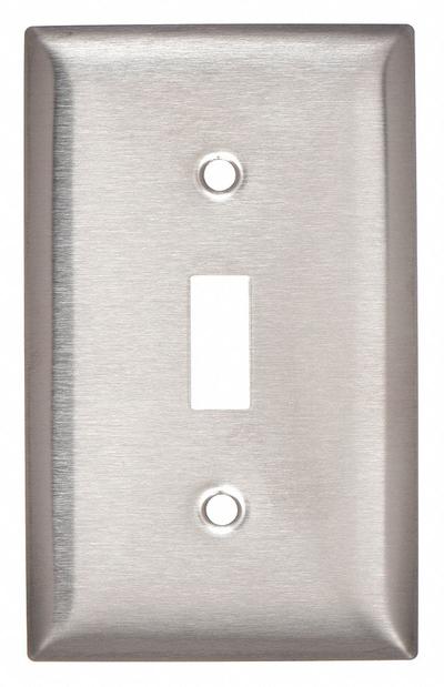 HUBBELL Wall Plate: Toggle, 1 Gang, Silver - General Purpose Wall Plates