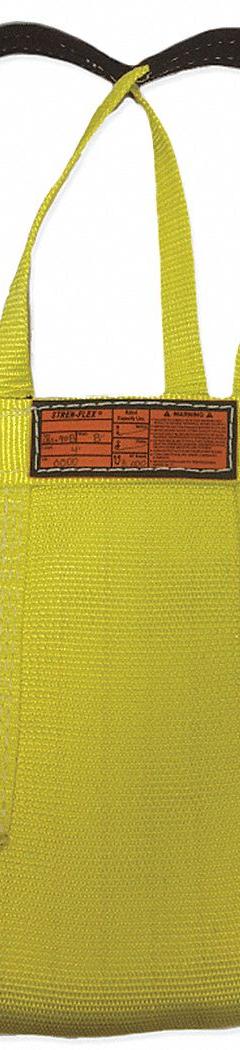 STREN-FLEX Web Sling: Type 9, Nylon, 1 Plies, 18 ft Sling Lg, 12 in Eye Lg, 1 Legs, 12 in Sling Wd (MPN LB1-912-18). Key specifications — Color: Yellow; Brand: STREN-FLEX; Sling Type: Type 9; Tag Type: Wear-Resistant Tag.