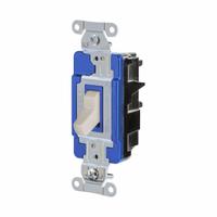HUBBELL Wall Switch: Toggle Switch, 3-Way, Maintained, Light Almond, 120/277V AC, 15 A (MPN HBL1203STLA). Key specifications — Illuminated: No; Voltage Rating: 120/277V AC.