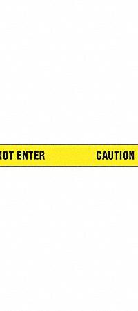 APPROVED VENDOR Barricade Tape: 180 ft Lg, 2 in Wd, Caution Do Not Enter Legend, Vinyl, Yellow Color (MPN 2IN W X 60 YDS). Key specifications — Tape Message: Caution Do Not Enter; Message Color: Black; Brand: APPROVED VENDOR.