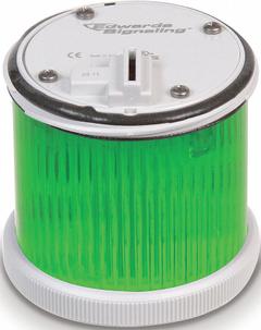 EDWARDS SIGNALING Tower Light Module: Flashing/Steady, 24V AC/24V DC, Green, 70 mm Overall Dia (MPN 270LEDMG24AD). Key specifications — Brand: EDWARDS SIGNALING; Compatible with Series: 200 Class; Lens Color: Green; Operating Voltage: 24V DC; Manufacturer Part Number: 270LEDMG24AD.