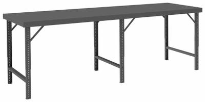 DURHAM MFG Work Table: Adj Ht, Steel, 120 in x 30 1/4 in, 2,000 lb Overall Load Capacity - Steel-Top Worktables