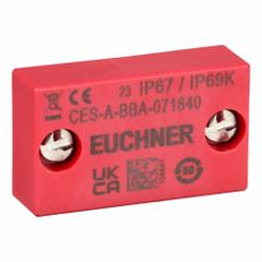 EUCHNER RFID Actuator: 0.98 in x 1.65 in (MPN CES-A-BBA). Key specifications — Compatible Actuator Technology: RFID; Product Type: Non-Contact Safety Switch Actuator; Brand: EUCHNER.
