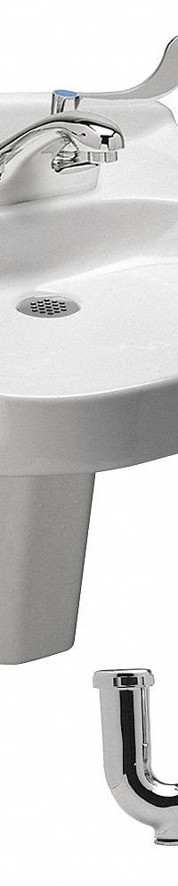 ZURN Bathroom Sink: Z5320 Wheelchair Lavatories, White, Vitreous China, Dual Manual Handle, Ceramic (MPN Z5324.464.1.07.00.A). Key specifications — Series: Z5320 Wheelchair Lavatories; Includes: Grid Drain and Trap; Color: White; Brand: ZURN; Sink Type: Bathroom; Material: Vitreous China; Sink Material: Ceramic.