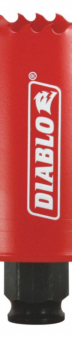 DIABLO Hole Saw: 3 1/4 in Saw Dia., 4 Teeth per Inch, 2 3/8 in Max. Cutting Dp, Bi-Metal (MPN DHS3250). Key specifications — attr1098070: 4; attr1098087: DIABLO; attr1098073: Snap-Lock Plus™.