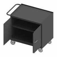 DURHAM MFG Mobile Cabinet Workbench: 36 in x 24 in, Steel, 1,200 lb Overall Load Capacity, Gray (MPN 3113-95). Key specifications — Included Components: Handle on Side; Assembly: Fully Assembled; Brand: DURHAM MFG.