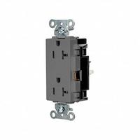 HUBBELL Receptacle: Decorator Duplex, 5-20, Gray, 125V AC, 20 A, 2 Pole / 3 Wire (MPN HBL2162STGY)
