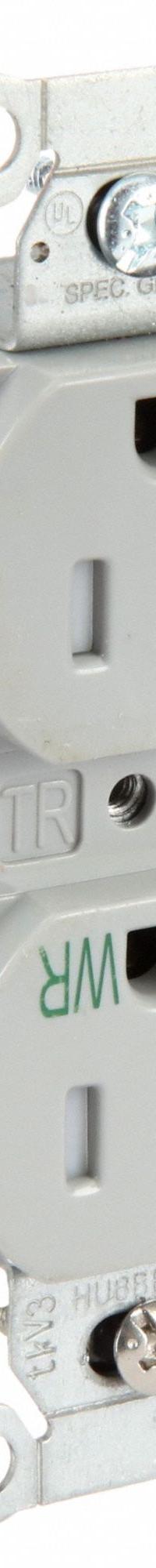 HUBBELL Receptacle: Duplex, 5-20, Gray, 125V AC, 20 A, 2 Pole / 3 Wire (MPN BR20GRYWRTR)