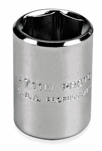 PROTO Socket: Metric, 1/4 in Drive Size, 13 mm Socket Size, 6-Point, Std, Chrome, Not Tether Capable (MPN J4713M). Key specifications — attr1204417: PROTO; attr1204392: Chrome.