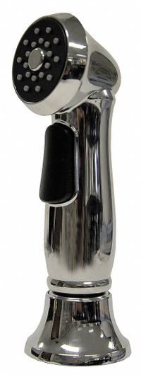 DANCO Kitchen Sprayer: Plastic, Chrome, 5 in Overall Lg, 1/2" Connection Size, NPSM, Guide (MPN 9D00010336). Key specifications — Inlet Connection Type: NPSM; Brand: DANCO; Connection Size: 1/2"; Color/Finish: Chrome; Includes: Guide; Material: Plastic; Product Type: Kitchen Sprayer.