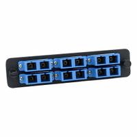 FIBERTRONICS Fiber Optic Adapter Plate: Single Mode, OS2, 12 Fiber Ports, SC, UPC, Duplex, Blue, LGX (MPN LGX-SCDX-6B). Key specifications — Brand: FIBERTRONICS; Connector Type: SC; Port Configuration: Duplex; Color: Blue; Contact Type Finish: UPC.