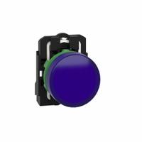 SCHNEIDER ELECTRIC Pilot Light: 22 mm Panel Mounting Size, Blue, LED, XB5 Series (MPN XB5AVB6). Key specifications — Series: XB5; Brand: SCHNEIDER; Includes Push-To-Test: No Push-To-Test Included.