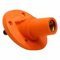 Single Pole Receptacle: Orange, Angled Taper Nose Mating, Threaded Stud Termination, 600V AC/600V DC (MPN 17R24-SO). Key specifications — Series: 17; Receptacle Gender: Female; Brand: LEVITON.