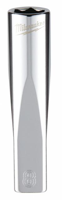 MILWAUKEE Deep Well Socket: Metric, 1/4 in Drive Size, 8 mm Socket Size, 6-Point, Deep, Chrome (MPN 45-34-9046). Key specifications — attr1204417: MILWAUKEE; attr1204392: Chrome.