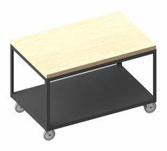 DURHAM MFG Workbench: Fixed Ht, Butcher Block, 36 in x 24 in, 1,200 lb Overall Load Capacity (MPN HMT-2436-2-MT-95). Key specifications — Assembly: Fully Assembled; Wheel Material: Polyurethane; Frame Material Finish: Powder Coated; Mobility: Casters; Height Adjustability: Fixed Height; Frame Construction: Welded Only; Brand: DURHAM MFG; Caster Mount Type: Plate.
