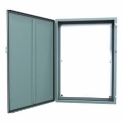 HAMMOND Electrical Enclosure: Steel, 42 in x 30 in x 8 in, NEMA 12/13, w/Panel, Solid Cover, Hinged (MPN 1418O8). Key specifications — Brand: HAMMOND; Closure Method: Clamps; Knockouts: Not Included.