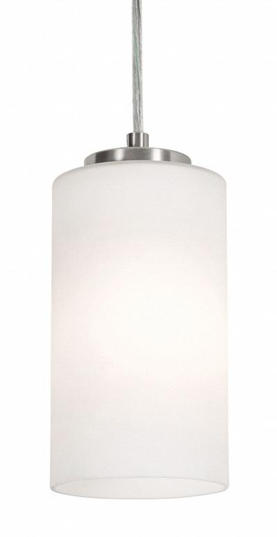 AFX INC. Decorative Pendant: 4 in Dia, 6 1/2 in Ht, Satin Nickel, 60 W, 120V AC - Leo Pendant Lights