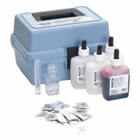 HACH Hardness Test Kit: Calcium Hardness, 20 to 400 mg/L CaCO₃, 20 mg/L CaCO₃, 100 Tests, 7 Pieces (MPN 145701). Key specifications — Includes: Bottle; Range: 20 to 400 mg/L CaCO₃; Sensitivity: 20 mg/L CaCO₃; Test Parameters: Calcium Hardness.