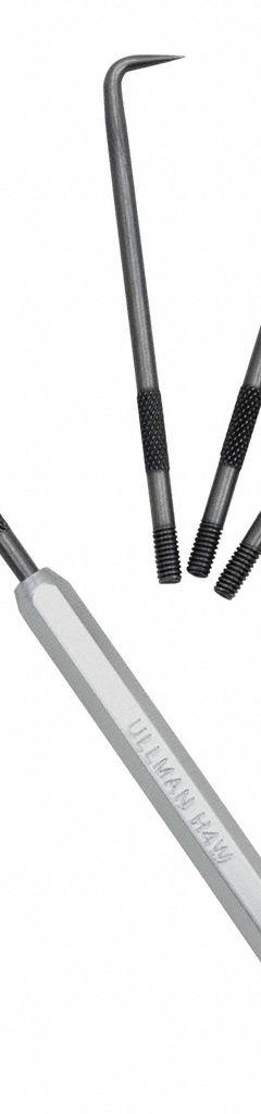 ULLMAN Hook/Pick Set: Steel, Angle/Hook/Straight, 45° Angle/90° Angle/Hook/Straight Tip (MPN H4W). Key specifications — attr1004944: ULLMAN; attr1016102: Steel; attr1016110: Aluminum; attr1016098: Hook/Pick Set; attr1016101: 45° Angle; attr1016108: Hex; attr1034911: Steel.