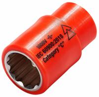 ITL Insulated Socket: 3/8 in Drive Size, 11/16 in Socket Size, 1 13/16 in Overall Lg, 12-Point, Std (MPN 01731). Key specifications — attr1204321: Not Tether Capable; attr1204320: Chrome; attr1204316: ITL.