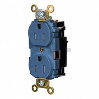 HUBBELL Receptacle: Duplex, 5-15, Blue, 125V AC, 15 A, 2 Pole / 3 Wire (MPN HBL5262STBLTR)