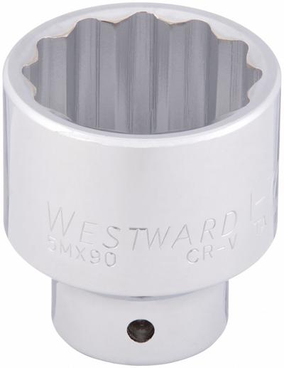 WESTWARD Socket: SAE, 3/4 in Drive Size, 2 in Socket Size, 12-Point, Std, Chrome - 3/4" Drive Hand Sockets