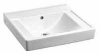 AMERICAN STANDARD Bathroom Sink: Decorum®, White, Vitreous China, 20 in Overall Lg, 18 in Overall Wd (MPN 9024000EC.020). Key specifications — Series: Decorum®; Includes: Rear Overflow, Recessed Self-Draining Deck, Concealed Arm or Wall Support(Wall Hanger Included); Color: White; Brand: AMERICAN STANDARD; Sink Type: Bathroom; Material: Vitreous China; Sink Material: Ceramic.