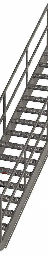 APPROVED VENDOR Portable Stairs: 12.9 ft Overall Ht, Steel, 500 lb Load Capacity, Serrated, 16 Steps (MPN IS119-36). Key specifications — Color: Gray; Brand: APPROVED VENDOR.