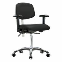Cleanroom Task Chair: Vinyl, Arms Included, Ht Range 21 1/2 in to 29 in, 18 1/2 in Seat Wd, Adj (MPN BR-NCR-VMBCH-CR-T0-A1-NF-CC-8540). Key specifications — Foot Support: No; Back Tilt Backward: 13.5°; Back Tilt Forward: 10.5°; Base Material: Aluminum; Brand: APPROVED VENDOR; Product Type: Cleanroom Task Chair; Cleanroom Class: ISO 5; ESD-Safe: Not ESD Safe.