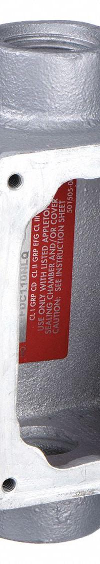 APPLETON ELECTRIC Mounting Body: 1 Gangs, Iron, 1 in Hub Size, Feed Through, 6 5/16 in Overall Ht (MPN EFDC110-NL-Q). Key specifications — Brand: APPLETON ELECTRIC; Hub Type: Feed Through.