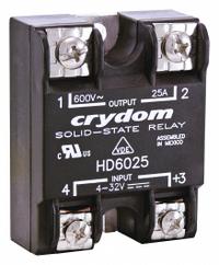 CRYDOM Solid State Relay: Surface Mounted, 12 A Max Output Current, SCR, AC Output (MPN HD4812). Key specifications — Brand: CRYDOM; Current Type: AC; Electrical Connection: Screw Clamp; Finger Safe: No; Input Current: 12 mA; Maximum Output Current without Heat Sink: 10 A; Mounting Style: Panel; Output Voltage: 48 to 530V AC.