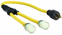 APPROVED VENDOR Cord Adapter: 3 ft Lg, 10 AWG, L5-30P Plug, L5-20R Receptacle, Yellow, 120V AC (MPN 4FZZ1). Key specifications — Temperature Rating: -58° to 194°F; NEMA Plug Configuration: L5-30P; NEMA Receptacle Configuration: L5-20R; Brand: APPROVED VENDOR.