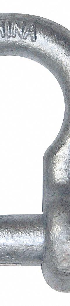 KINEDYNE Anchor Shackle: Anchor Shackle, 6,500 lb Working Load Limit, 5/8 in Compatible Rope Dia (MPN 101-12625GRA). Key specifications — Body Color: Silver; Brand: KINEDYNE.