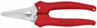 KNIPEX Industrial Shears: Right-Hand, 5 1/2 in Overall Lg, Straight, Stainless Steel, Rounded, Red (MPN 95 05 140). Key specifications — attr308500: Stainless Steel; attr308502: Red; attr308505: Right-Hand; attr308522: Cardboard; attr324896: KNIPEX.