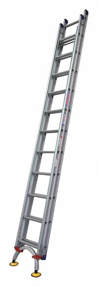 TIVOLI Extension Ladder: 24 ft Ladder Size, Aluminum, 300 lb Load Capacity, 43 lb Wt, 2 Sections (MPN PROX24). Key specifications — Color: Silver; Brand: TIVOLI; Included Features: Leg Levelers; Removable Fly: Fixed.