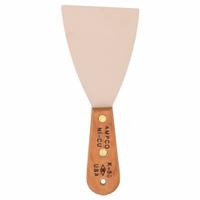 AMPCO Putty Knife: Bld. Mat. Nickel Copper, Hdl. Mat. Wood, Stiff, Straight Bld. Shape (MPN K-30). Key specifications — attr1004902: AMPCO; attr1012057: Half; attr1014703: Wood; attr1017570: Standard End; attr1029655: Straight; attr1034073: Bevel/ Offset.