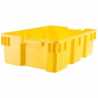 ORBIS Stacking and Nesting Tote: 7.5 gal, 23 7/8 in x 16 in x 7 1/4 in, Yellow, Lid Not Included (MPN SNX2416-7 Ylw). Key specifications — Nestable: Nesting Capable; Brand: ORBIS; Material: Plastic.