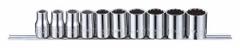 WESTWARD Socket Set: 1/2 in Drive, 10 Piece, 12-Point, SAE, 3/8 in to 15/16 in (MPN 53PN61). Key specifications — attr1224269: 1/2 in; attr1204685: Tether Ready; attr1204650: 3/8 in to 15/16 in; attr1204673: Socket Bits Not Included; attr1204688: WESTWARD; attr1206170: Standard Sockets.