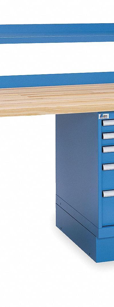 LISTA Workbench: Fixed Ht - Single Pedestal Workbenches with Risers