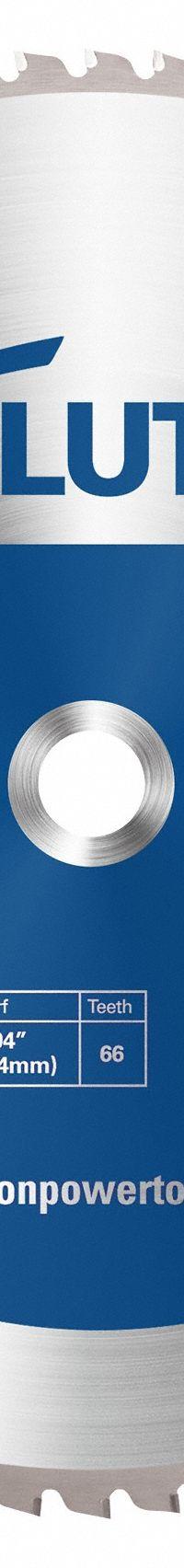 EVOLUTION Circular Saw Blade: 14 in Blade Dia., 66 Teeth, 0.09 in Cut Wd, 1 in Arbor Size, Carbide (MPN 14BLADEST). Key specifications — attr1116119: EVOLUTION; attr1145631: Ferrous Metals.
