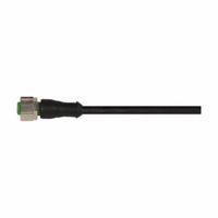 Cordset: M12 Female Straight X Bare Wire, 5 Pins, Black, PUR, 1 m Cable Lg, 4 A Max Current (A) (MPN 7000-12241-6350100). Key specifications — Cable Jacket Color: Black; End 1 Gender: Female; End 1 Mounting Orientation: Straight; End 2 Connection Type: Bare Wire; IP Rating: IP67; Brand: MURRELEKTRONIK; Wire Size: 22 AWG; Cable Jacket Material: PUR.