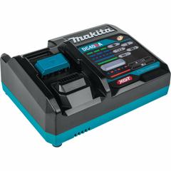 MAKITA Battery Charger: Single-Port Charging, For 40V DC, 5 Ah Charged in 1-Hour, 120V AC, Maktrak (MPN DC40RA). Key specifications — attr1255775: Rapid; attr1255810: 40V DC; attr1255811: (1) 40V; attr1255812: 120V AC.