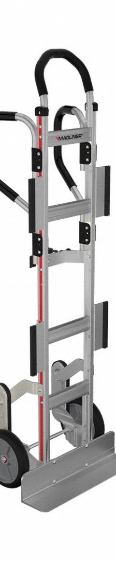 MAGLINER Appliance Hand Truck: 600 lb, Dual-Loop, Silver, Aluminum, Pneumatic, 57 in Handle Ht (MPN HDARB3CM2BC--R-S). Key specifications — Brand: MAGLINER.