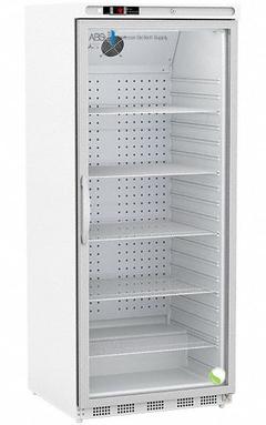 AMERICAN BIOTECH SUPPLY Lab Refrigerator: 20 cu ft, Upright, 1°C to 10°C, 29 7/8 in Overall Dp, Temp (MPN ABT-HC-RFP-20G). Key specifications — Door Opening Style: Right; Color: White; Alarm Type: Temperature; Manufacturer Part Number: ABT-HC-RFP-20G; Brand: AMERICAN BIOTECH SUPPLY; Product Type: Lab Refrigerator; Door Type: Swing Glass; Refrigerant Type: R-600a.