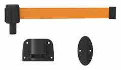 BANNER STAKES Retractable Belt Barrier System: Anchors/Screws, 15 ft Belt Lg, Pattern, Orange (MPN PL4129). Key specifications — Frame Color: Black; Brand: BANNER STAKES; Belt Color: Orange.