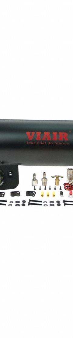 VIAIR CORPORATION Portable Air Compressor: Quiet, Oil Free, 2.5 gal, Horizontal, 0.35 hp, 12V DC (MPN 10003). Key specifications — attr48686: Oil Free; attr48685: 12V DC; attr48689: 0.57 cfm @ 150 psi; attr48678: 22.0 A; attr48688: Pressure Switch; attr48671: VIAIR CORPORATION; attr124308: Quiet (less than 75 dBA).