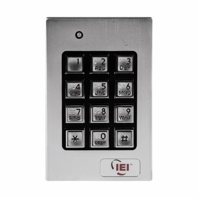 LINEAR Weather Resistant Keypad: 12 to 24V AC/DC, 108 mA Current, Metal - Security Door Alarm Controls