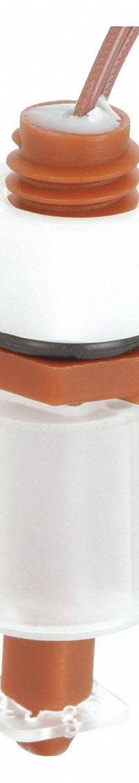 MADISON Closed Liquid Level Switch: Open On Rise, SPST, Polypropylene (MPN M3326). Key specifications — Brand: MADISON; Electrical Connection Type: Lead Wires; Minimum Media Specific Gravity: 0.75.