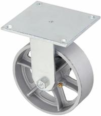 APPROVED VENDOR Plate Caster: Rigid, No Brake, Iron, 6 in Wheel Dia, 2 in Wheel Wd, Hole, Rectangle (MPN P21R-C060R-15). Key specifications — Wheel Bearing Type: Roller; Wheel/Tread Color: Silver; Brand: APPROVED VENDOR; Caster Type: Rigid.